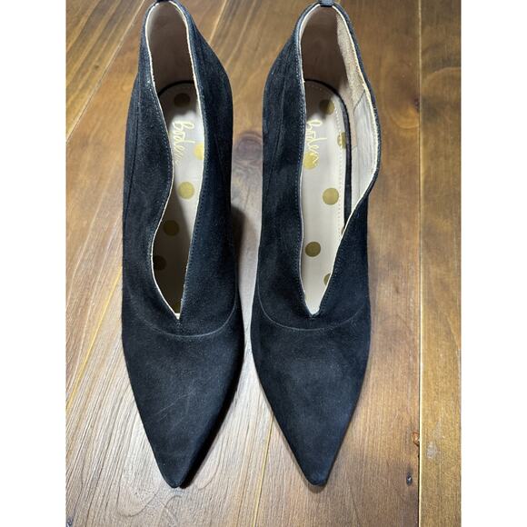 Boden Roseberry Heeled Bootie Black Suede V Opening Step In Women's Size US 11 - Picture 3 of 9